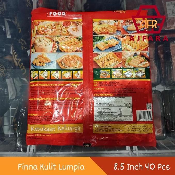 Finna Kulit Lumpia Frozen Premium 8.5 Inch Isi 40 Pcs / 5 Inch Isi 50 Pcs [Hanya Untuk Pembeli Di Pu