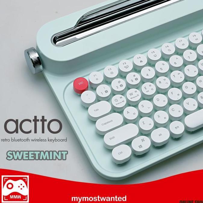 ACTTO Keyboard bluetooth wireless keyboard retro typewriter MINT