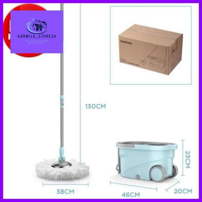 Alat Pel Lantai Spin Mop Super Mop Putar Bonbox Samono Kain Pel Fiber