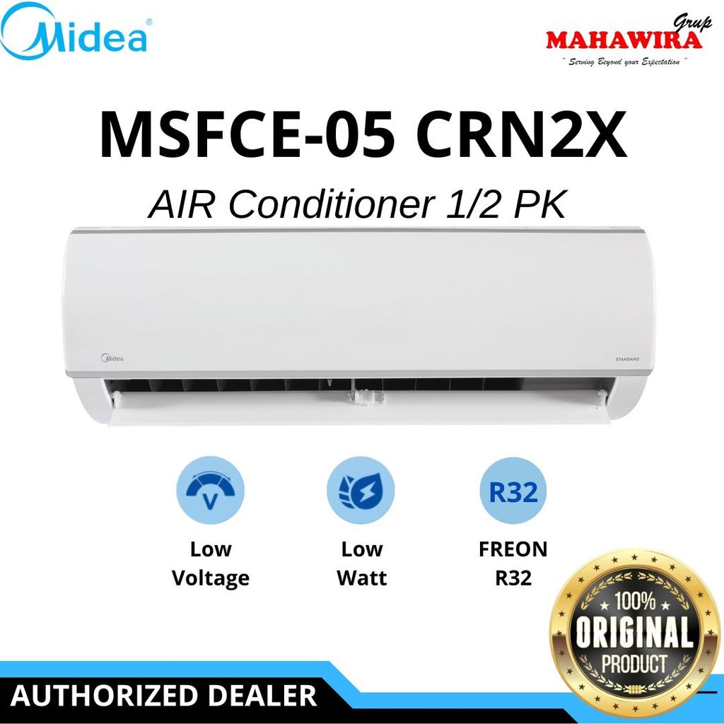 AC MIDEA 0.5 PK 1/2 PK  0.5PK - MSFCE-05CRN2X LOW WATT R32 (INDOOR DAN OUTDOOR)