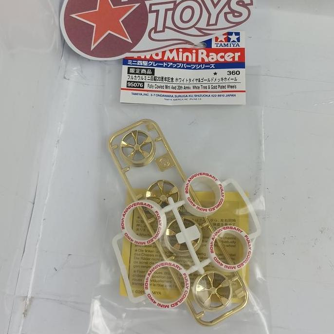 Tamiya 95076 Fully Cowled anniv White Tires & Gold Plated Wheel 5 spok