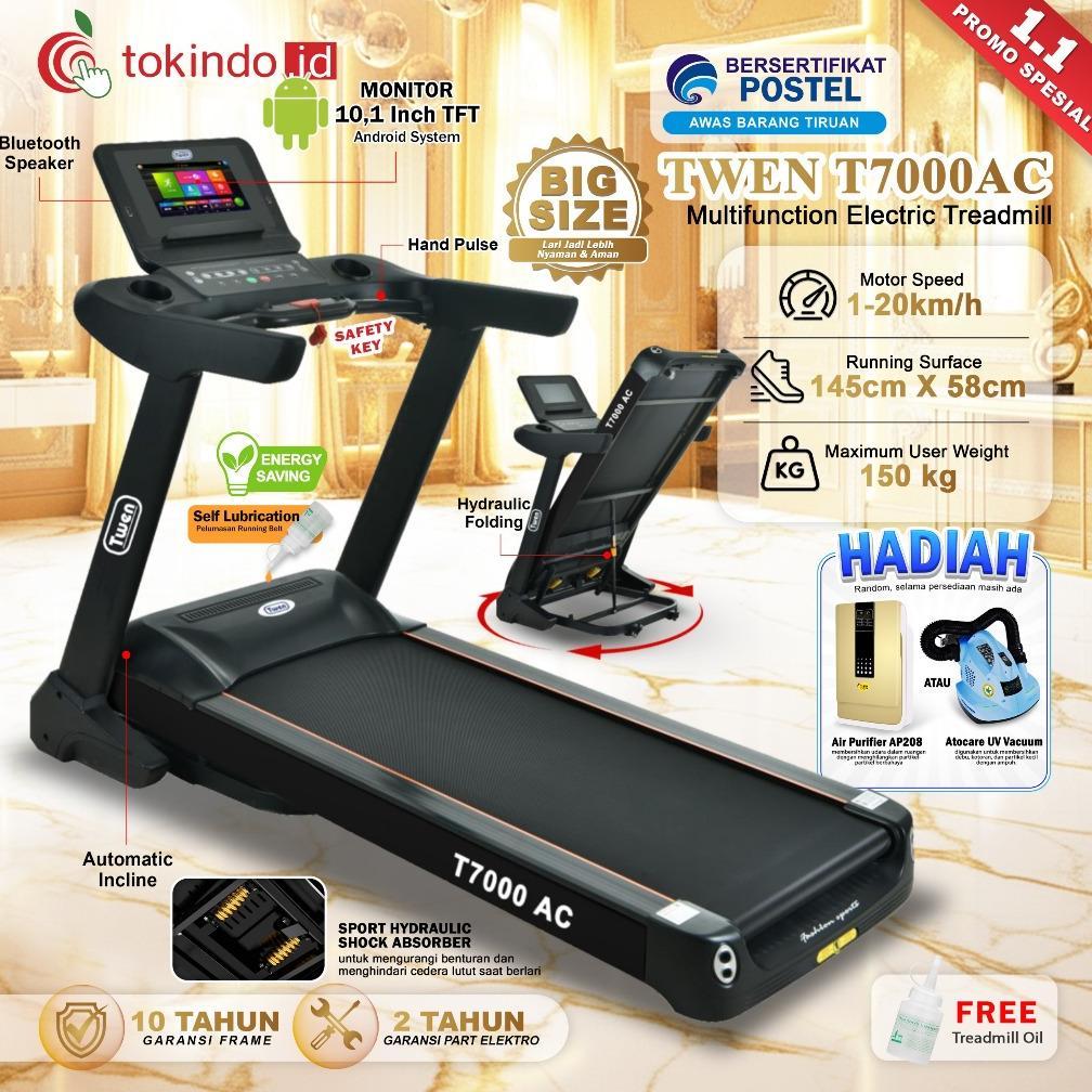 TWEN T7000AC Treadmill Listrik Treadmill Portable Treadmill Multifungsi Treadmil Lipat Alat Olahraga