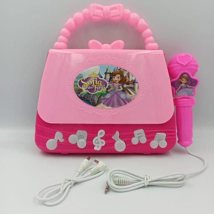 Bst Ready Mainan Anak Perempuan Microphone Music Bag Sofia Tas Koper Mic Best Seller
