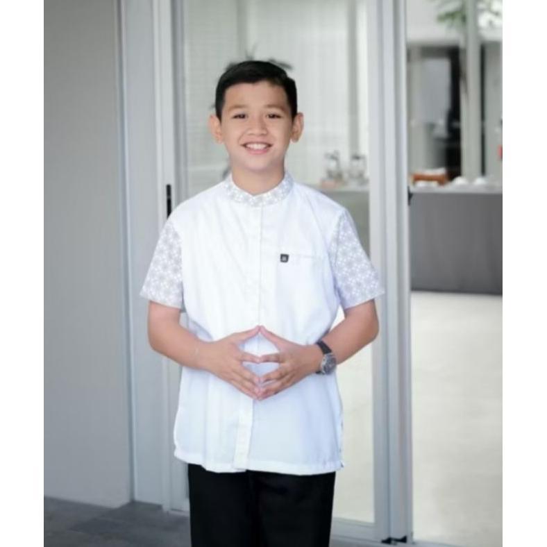 Limited Kemeja Koko Kurta Pria Lengan Pendek Motif Embos Original Marajo