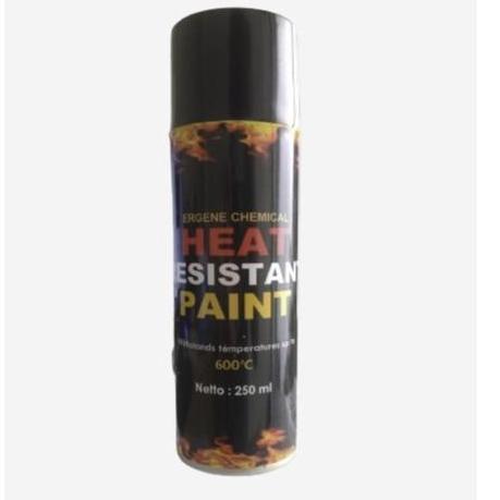 ERGENE 600C Spray 250ml - ack glossy - Heat Resistant Paint - Hh Temperature - Hi-temp - Cat tahan p