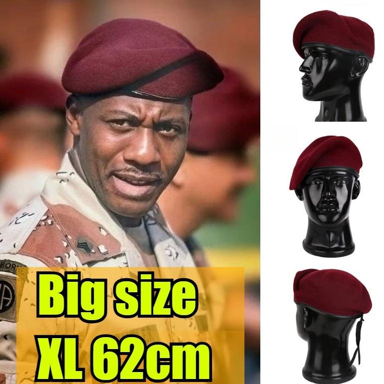 Big Size XL 62cm US Army Special Forces Wool Black Red Colour Beret Hat Men Army Soldiers Navy Milit