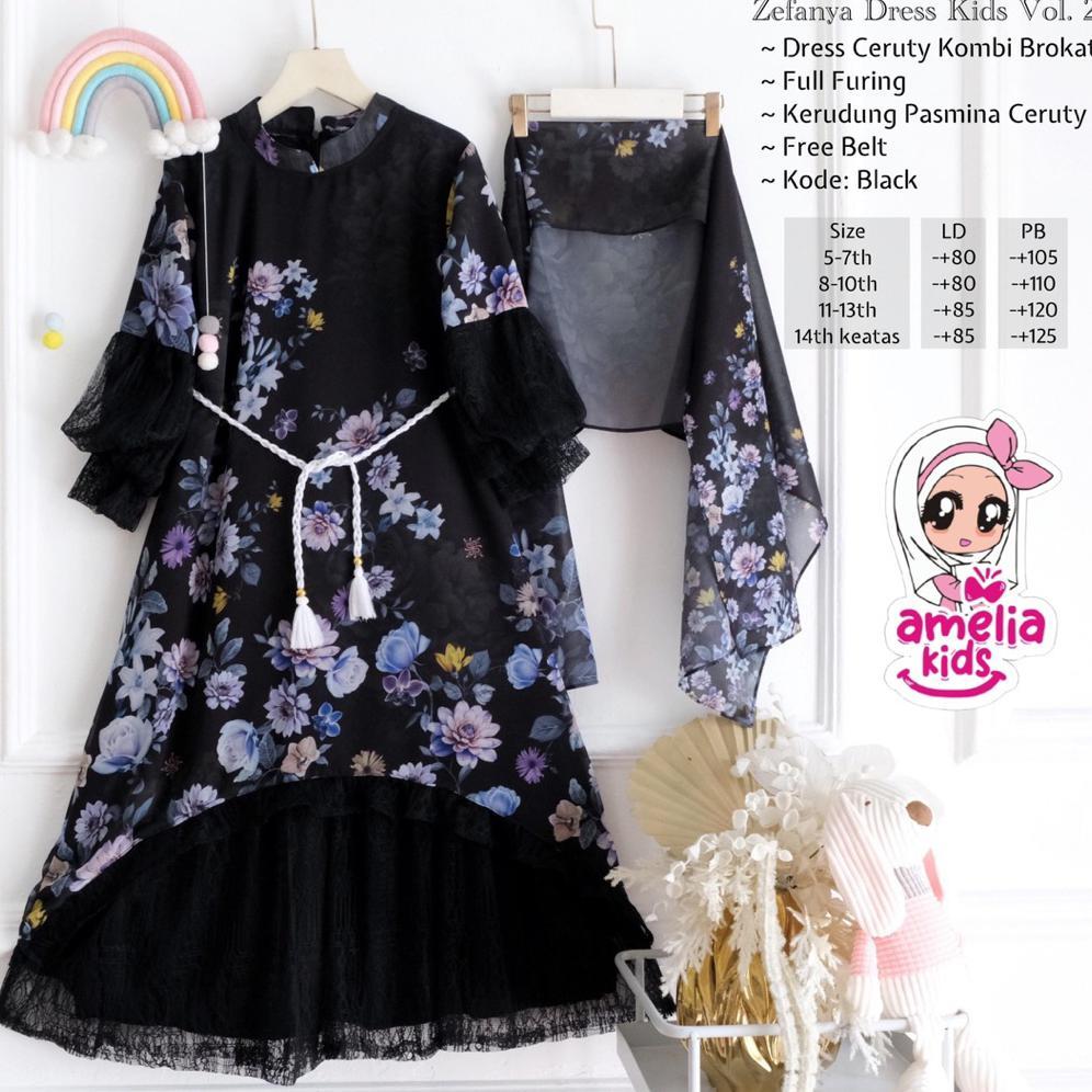 Sale [[ New Arrival ]] Zefanya Tivania Aruna Set Kids Setelan Gamis Lebaran Anak Model Terbaru 2026 