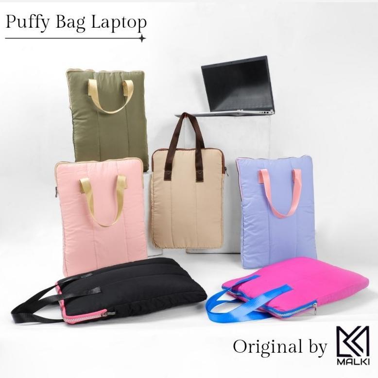 ORIGINAL PUFFY BAG LAPTOP HANDLE SLEEVE 12"-15"INCH | TAS LAPTOP JINJING NYLON HOLOGRAM PVC PREMIUM 