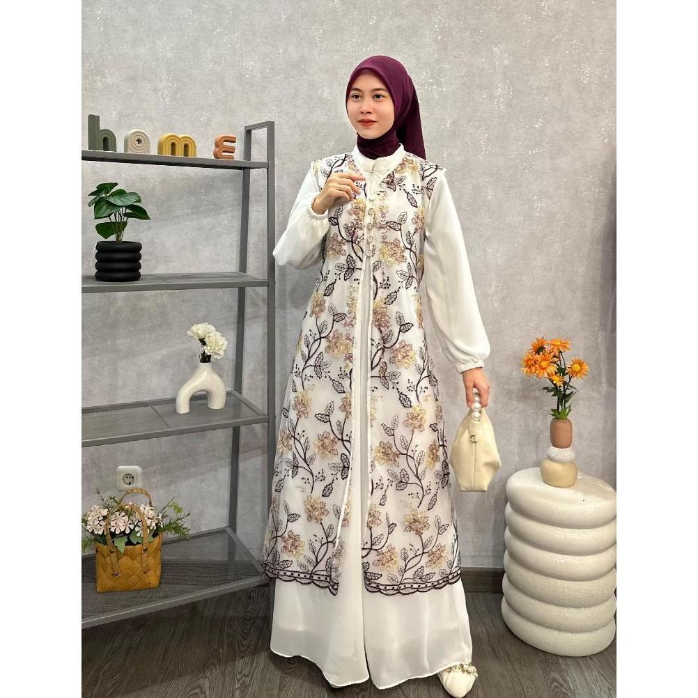 A.K.Kebaya Syifa Dress Terbaru / Gamis Pesta / Gamis Seragaman / Gamis Kondangan / Gamis Tulle Denim