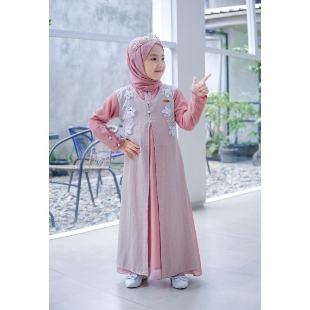 EXCLUSIVE AISHA KIDS ( SET KIMAR ) GAMIS ANAK TERBARU DARI UMUR 3-12 THN  BAJU GAMIS ANAK KEKINIAN B