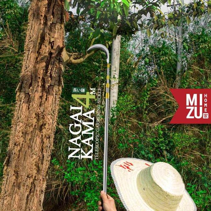 MIZU NAGAI KAMA Telescopic Sickle Pisau Sabit Panjang Potong Rumput