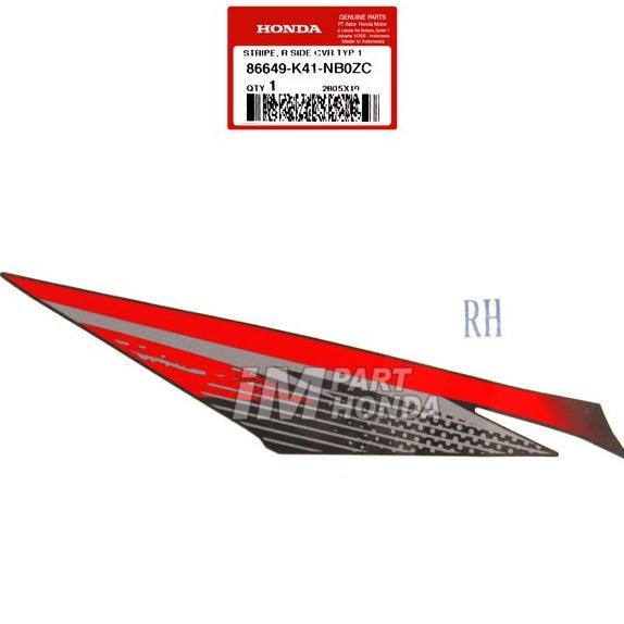 86649-K41-Nb0Zc Stiker Cover Sambungan Body Kanan New Supra X 125 Fi 2019 Hitam Dof Quantum Matte Bl