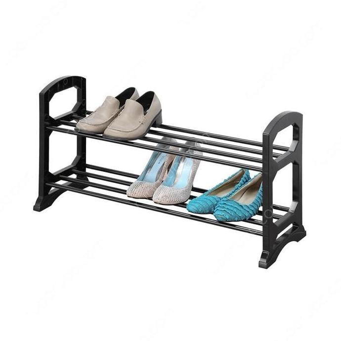 Krisbow Rak Sepatu Stackable 2 Tingkat - Hitam