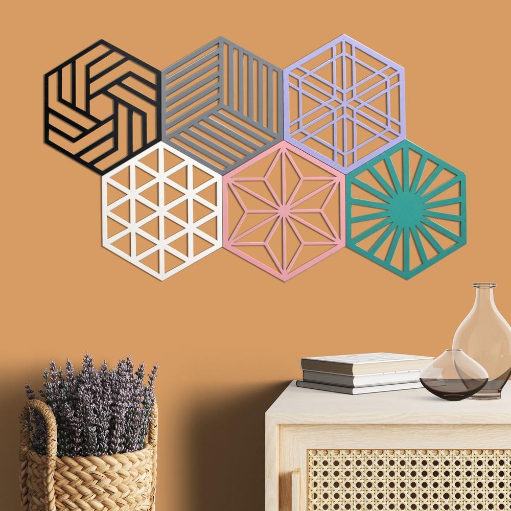 HIASAN DINDING HEXAGON / HEXAGON ELEGAN / HEXAGON DEKORASI / HEXAGON HOMEDECOR / 1SET ISI 3PCS