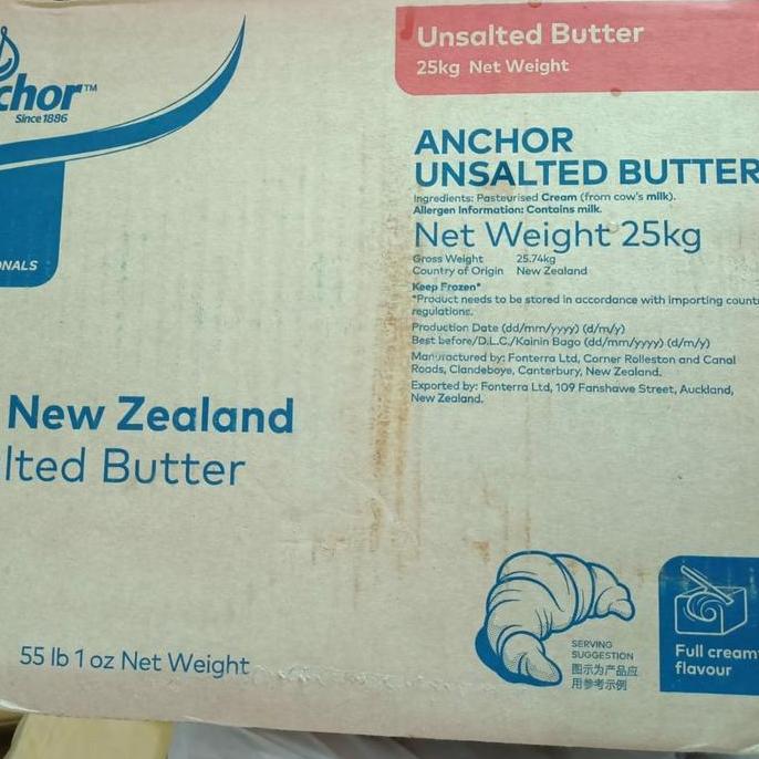Unsalted Butter Anchor 25kg khusus