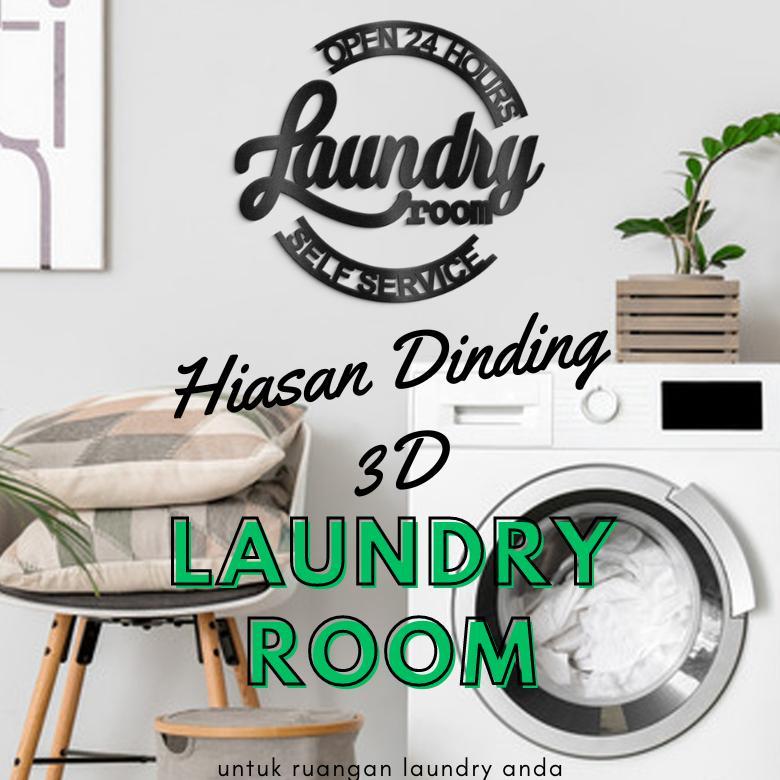 Hiasan Dinding Unik Estetik 3D Timbul "LAUNDRY ROOM" hd009