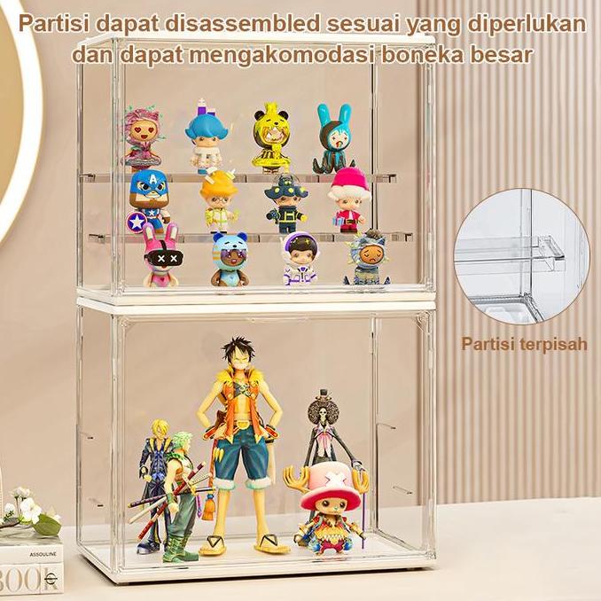 Ultitime- [Cod] Kotak Display Penyimpanan Bening Kualitas Tinggi Figure Aksi Akrilik Bening Berdiri 