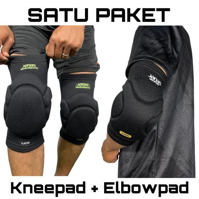 Kneepad Futsal Jonas V2 Knee pad Knepad Elbow pad deker pelindung lutut kiper futsal hitam Tangan