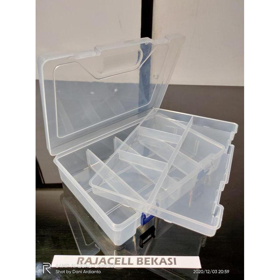 Ultitime- Storage Box 2Susun Tempat Penyimpanan Komponen Elektronik 234*168*62Mm