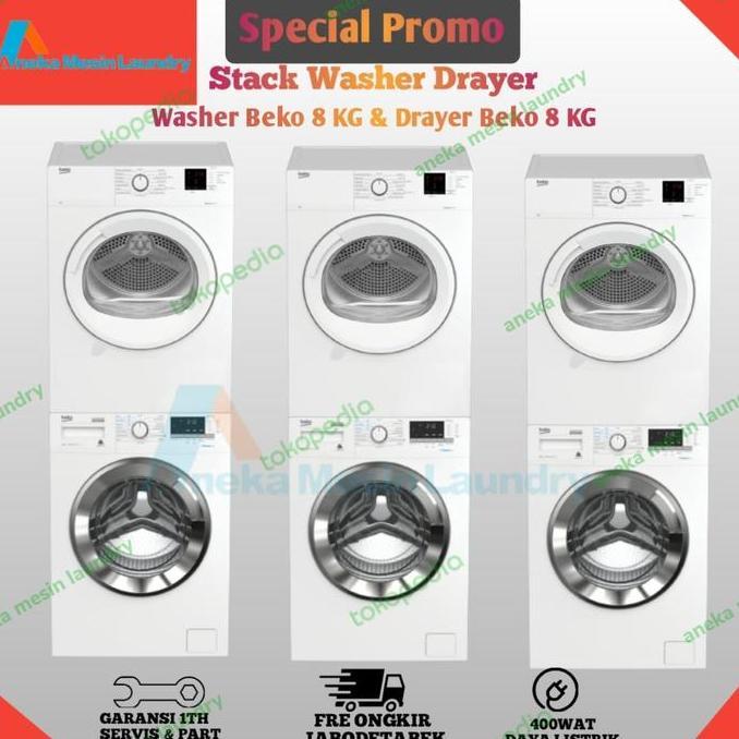 Stacked washer dryer Beko KUN