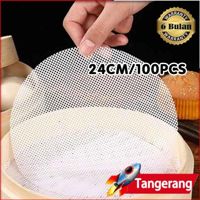 SMO 10pcs Alas Kukusan Silikon / Alas Kukusan Anti Lengket /Alas Kukusan Kue Basah 20/22/24cm