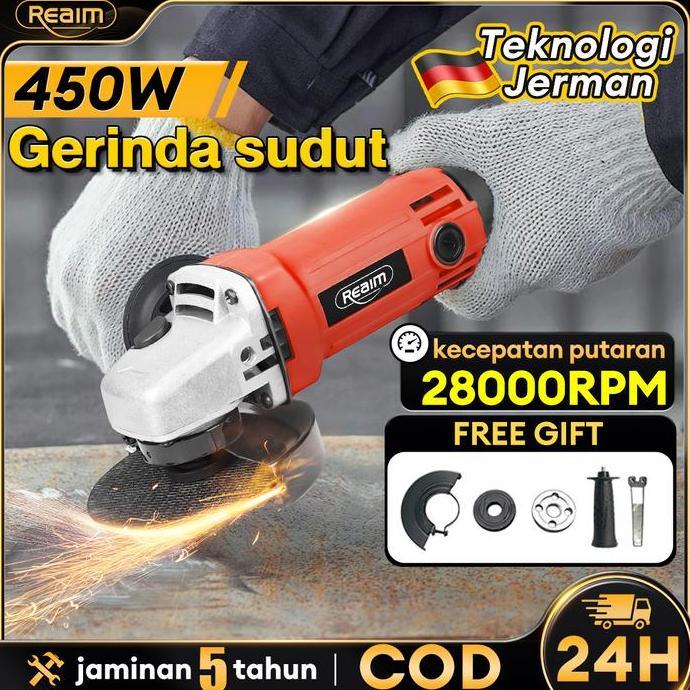 TEKNOWERN BISA COD Mesin gerinda Tangan Listrik 4 Laxton Angle Grinder Mata potong, Poles, Piringan 