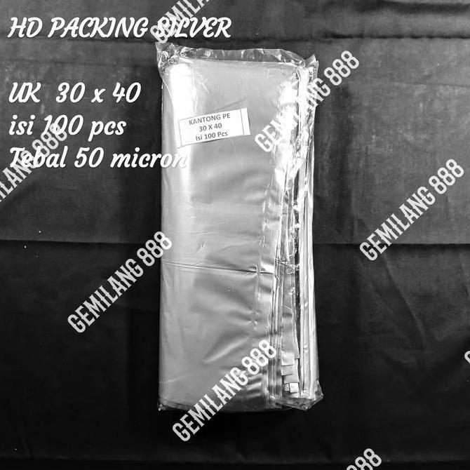 Yoiyouu- Plastik Packing Silver Uk 30X40, Hd Packing, Kantong Bungkus Paket