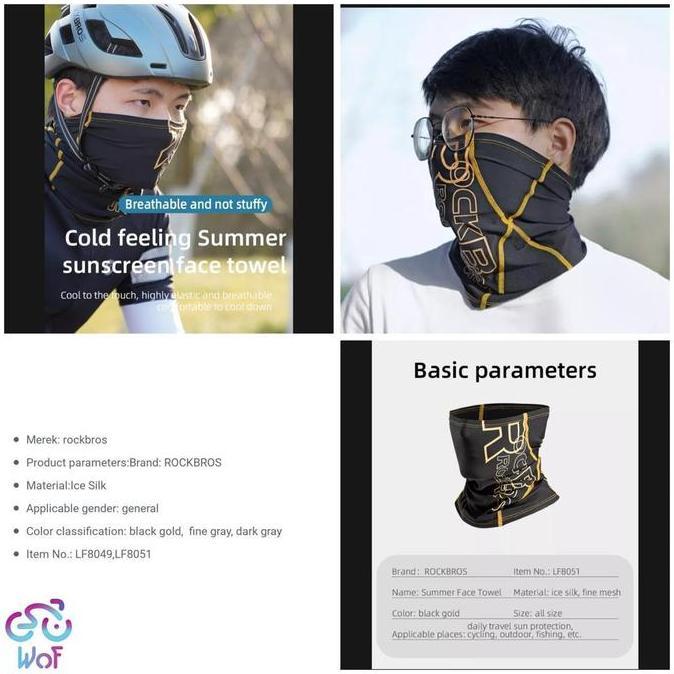 Kirimajaa- Rockbros Masker Pelindung Wajah Balaclava Slayer Silk Anti Uv Lf8049