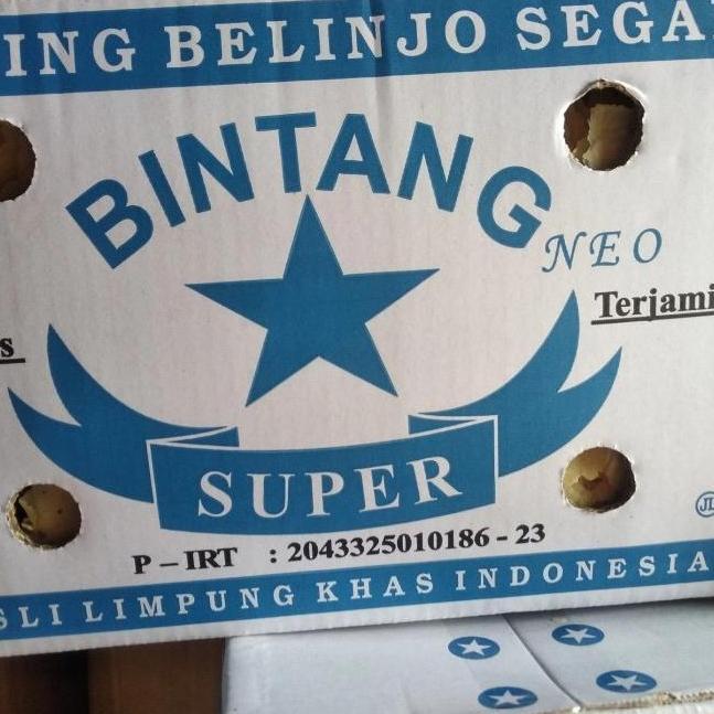 Naturalbig- Emping Belinjo Melinjo Segar Limpung Bintang Super Biru 1 Bal Dus 5 Kg
