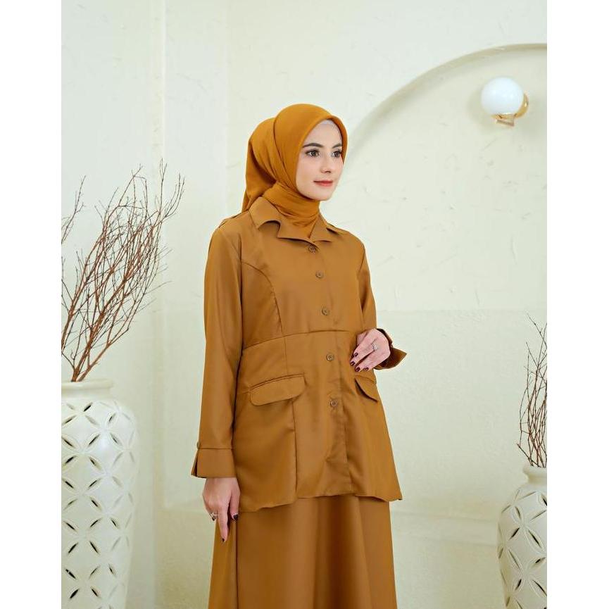 Spesial Dania Series Gamis Semi Rok Seragam Pns Pdh Pemda Asn Warna Khaki Kheki Bahan Katun Toyobo P