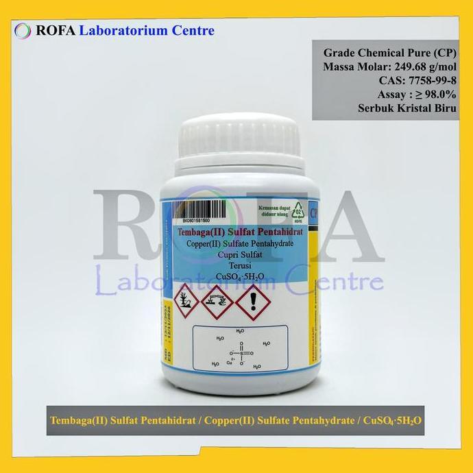Tembaga(II) Sulfat Pentahidrat / Copper(II) Sulfate Pentahydrate / Terusi / CuSO4.5H2O Serbuk CP 500