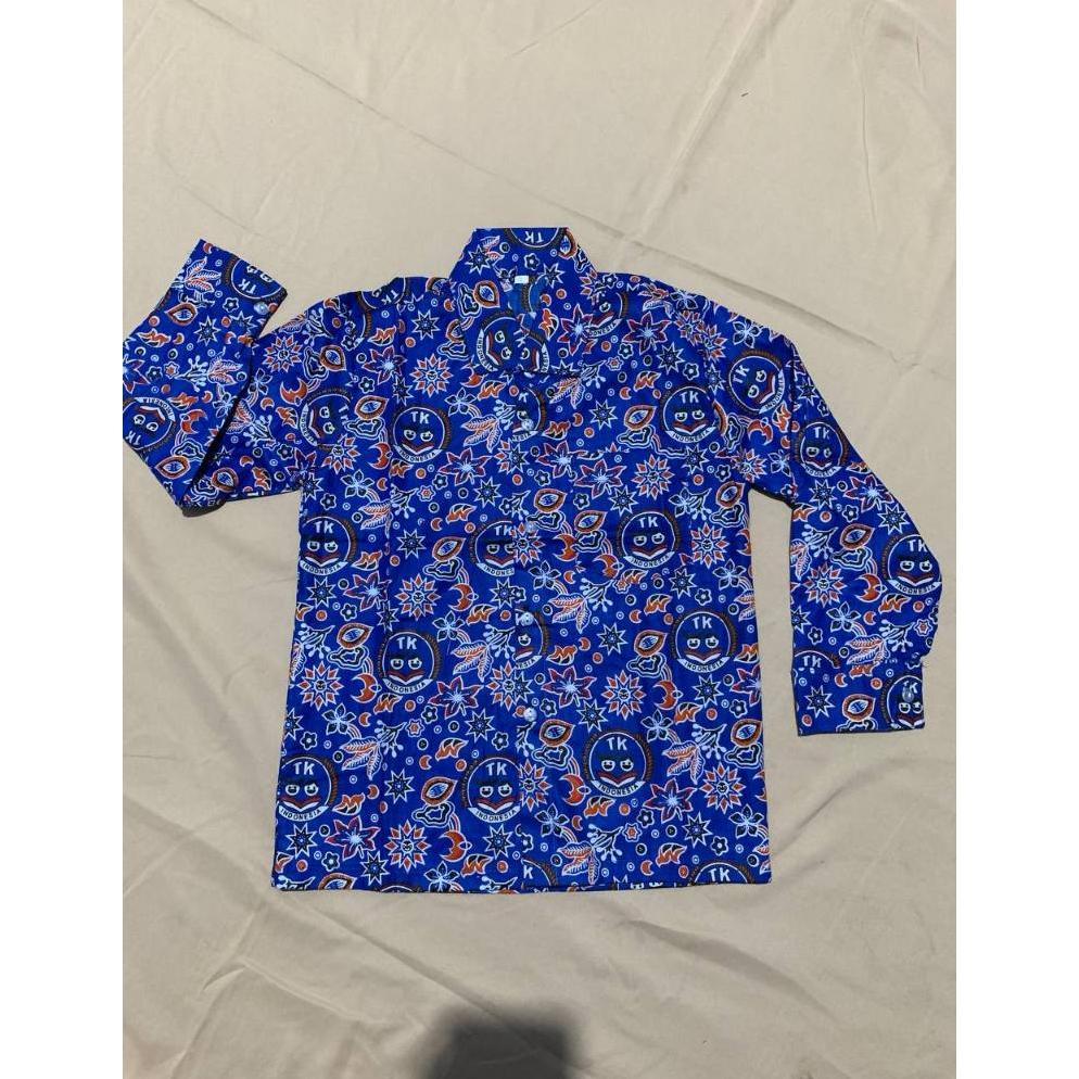 FREE ONGKIR BATIK TK IGTKI NASIONAL BATIK TK BIRU SERAGAM BATIK IGTKI TERLARIS SERAGAM SEKOLAH