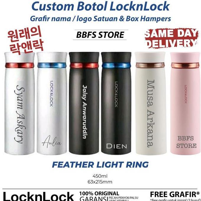 Lock n lock Original Feather light ring 450ml vaccum tumbler custom grafir locknlock