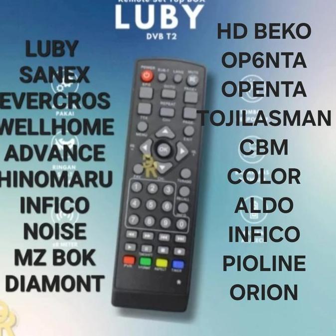 REMOTE STB REMOT UNIVERSAL MULTI MULTY SETING SET TOP BOK BOX LUBBY LUBY SANEX WELLHOME AOKY INTRA A