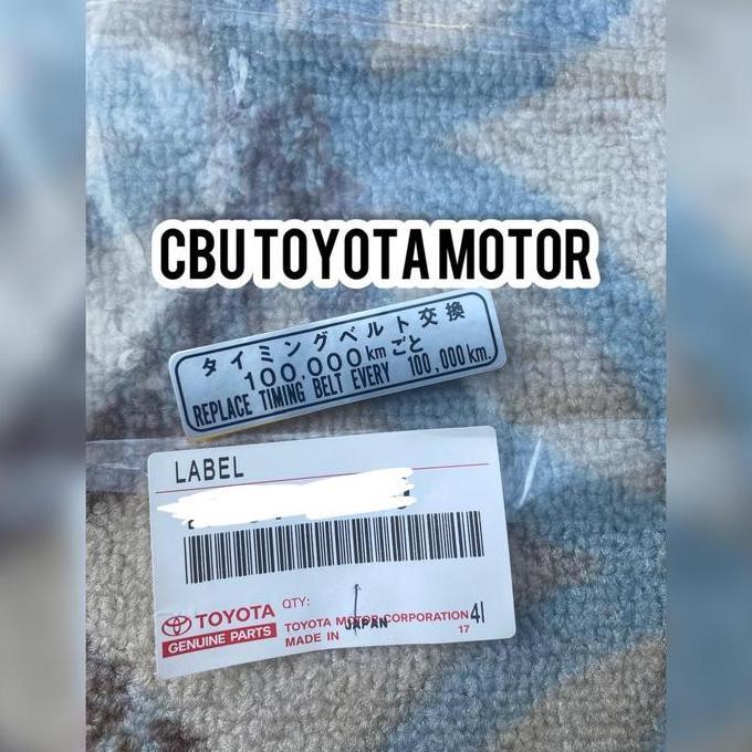 Sticker Stiker Label Service Penunjuk Timing Belt Starlet Land Cruiser Bundera Land Cruiser Prado 90