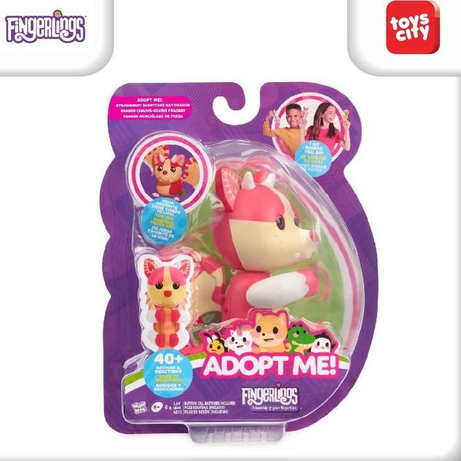 Fingerlings X Adopt Me Strawberry Shortcake Bat Dragon New 2024 Reacts To Touch 40+ Sounds And React