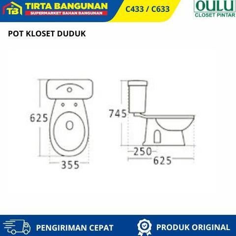 Terjangkau Oulu C433 C633 Pot Dudukan Wc Toilet Closet Kloset Duduk Putih