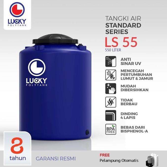 Diskon Tangki Air / Tandon / Toren Lucky Polytank 550 Liter