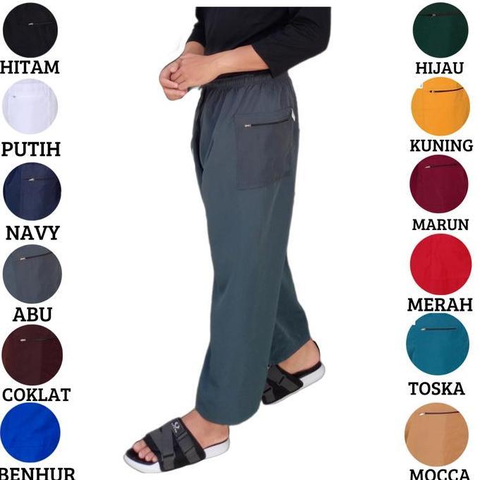 Celana Pangsi Sirwal Pria Trendy Modern /Celana Cargo /Celana Silat Dewasa Katun Hitam Allshop