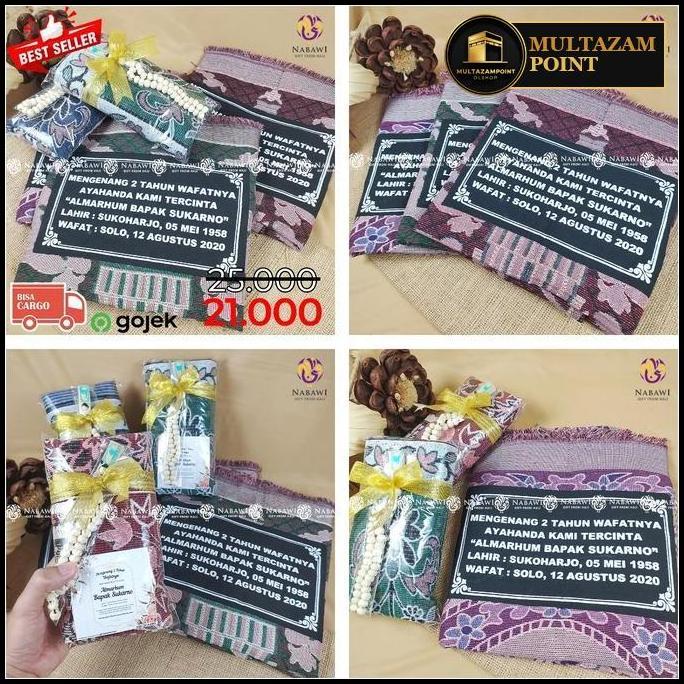 Sajadah Dengan Sablon Nama Souvenir Tahlilan 40 Hari Parcel Murah