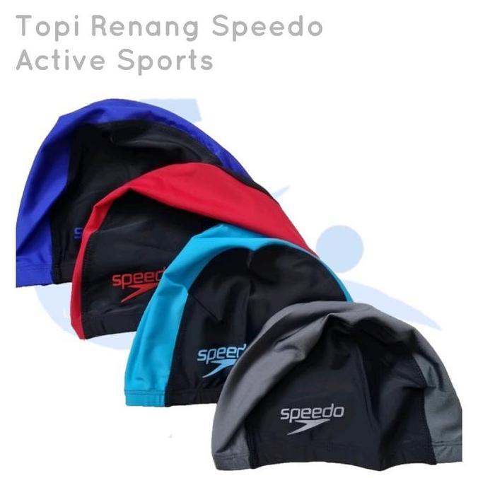 Topi Renang Kain Polos Hitam Merah Biru Abu Anak Dewasa Pria Wanita Active Sports