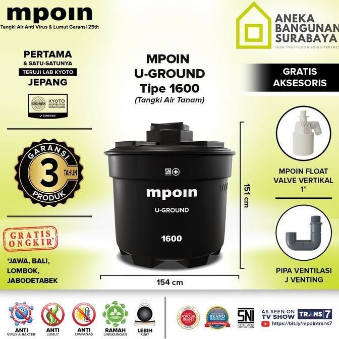 Miliki Tandon Tanam Mpoin Ug 1600 Toren Tangki Air Underground