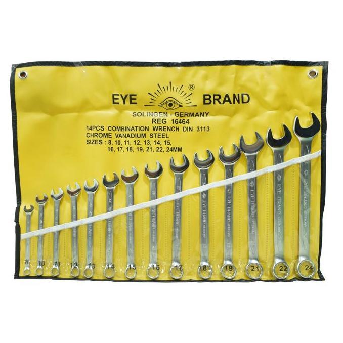 TJAP MATA / CAP MATA Kunci Ring Pas Set 14 Pcs ( 8 - 24 MM)