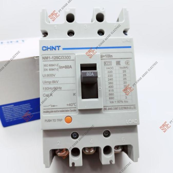 NEW MCCB 80A 100A / 20kA 3P / Chint NM1-125C / Molded Case