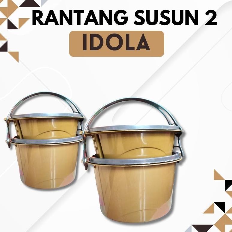 best deals rantang  bulat susun 2 / rantang plastik susun 2 idola / wadah bekal makanan