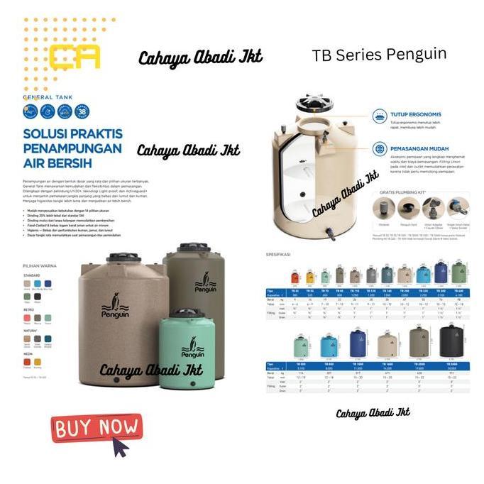 Terjangkau Tb160 (1550Ltr) Penguin Toren/Tandon Air