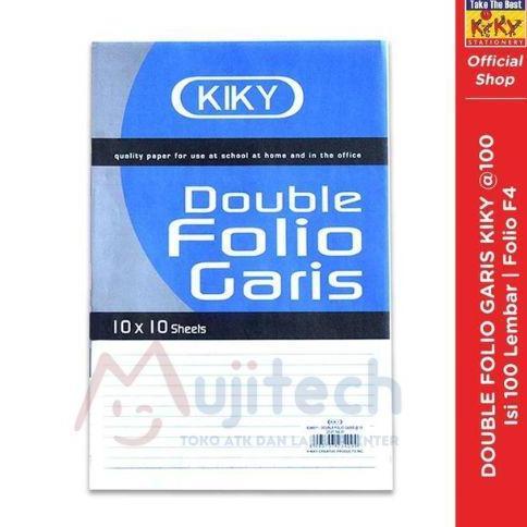 Ready stock KIKY KERTAS DOUBLE FOLIO BERGARIS 1 PACK = 100 LEMBAR