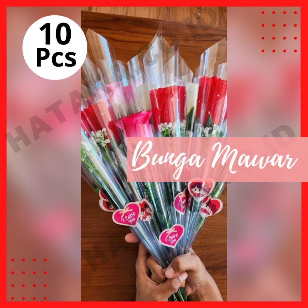 Bunga Mawar Valentine Bunga Mawar Artificial Mawar Plastik Mawar Tangkai Buket Bunga Artificial/Bung