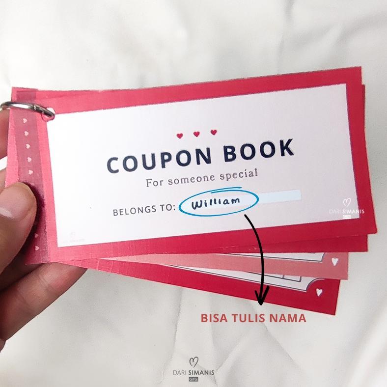 Love Coupon Book - Free Box - Love Coupon Kado Valentine Hadiah Pacar Kupon New