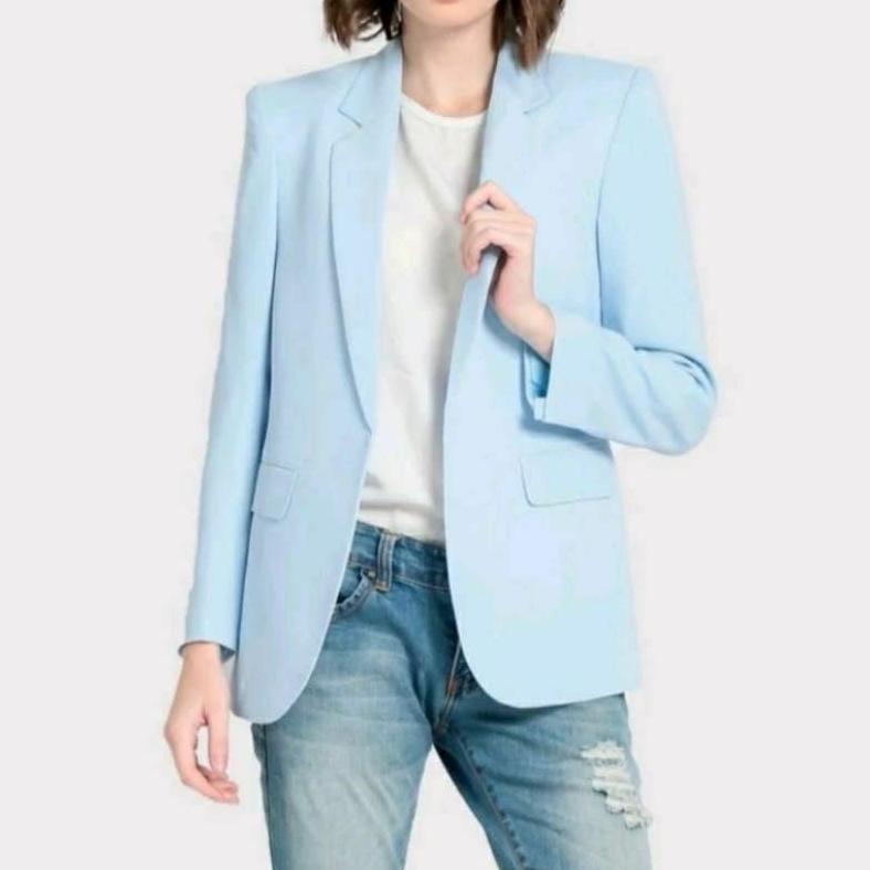 promo terbaru jas wanita formal biru muda / blazer wanita / jas wanita kantor